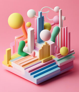 抽象幾何圖形彩色背景 3D 設(shè)計