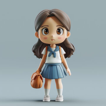 身穿校服的可愛女學(xué)生
