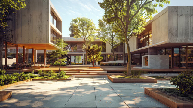 現(xiàn)代辦公建筑的庭院