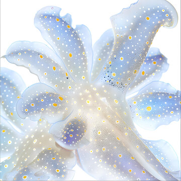 白色背景下拍攝的海蛞蝓特寫