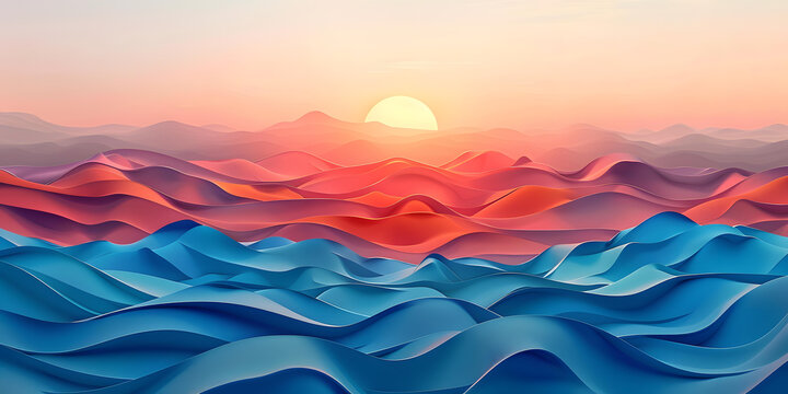 日落下的海浪