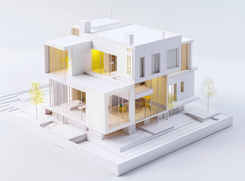 簡約現(xiàn)代住宅建筑模型