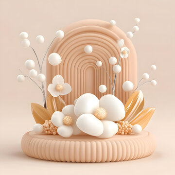 3D抽象花卉拱門
