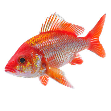 [免摳素材]白色背景上的紅魚