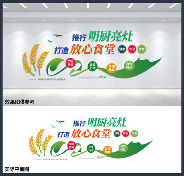 推行明廚亮灶打造放心食堂背景墻