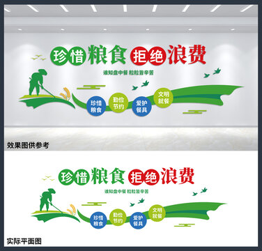 珍惜糧食拒絕浪費食堂文化背景墻