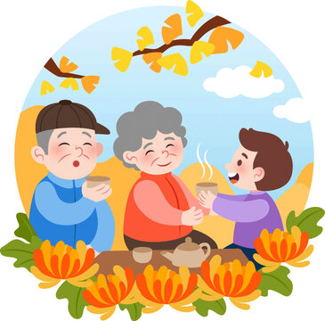扁平風(fēng)重陽節(jié)敬老中國傳統(tǒng)