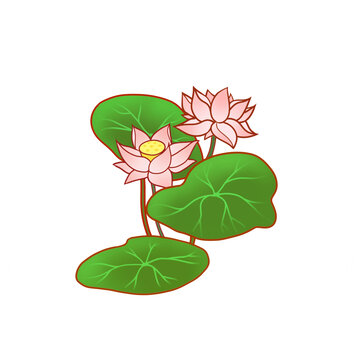 荷花卡通風(fēng)格素材