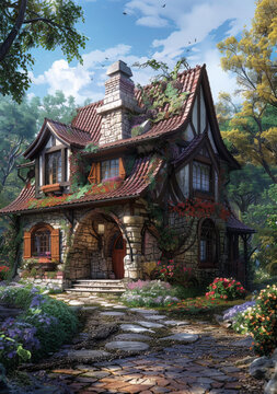 童話小屋的AI圖片