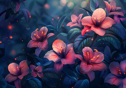 夜幕下的花朵