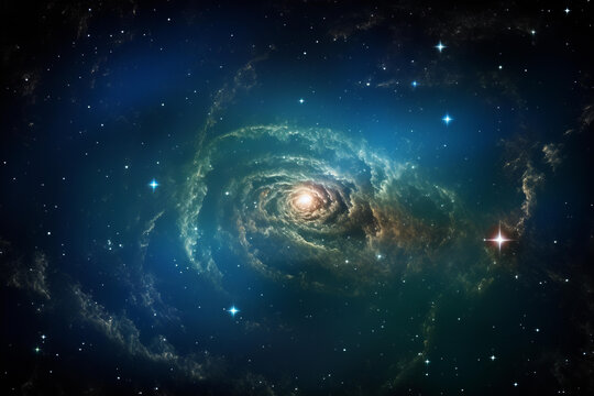 壯觀的螺旋星系和恒星