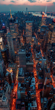 俯瞰市的夜景