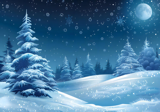 冬夜雪景圖