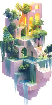 漂浮的空中花園建筑