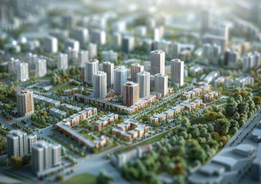 現(xiàn)代城市建筑模型景觀