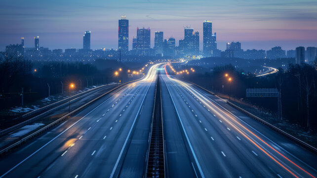 城市高速公路夜景