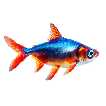 [免摳素材]白色背景上的彩色魚