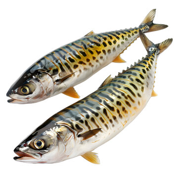 [免摳素材]兩只鯖魚(yú)躺在白色背景上