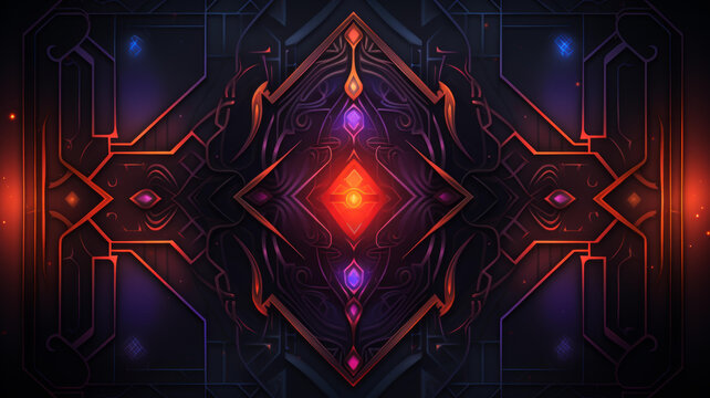 神秘發(fā)光的未來幾何圖形和圖案