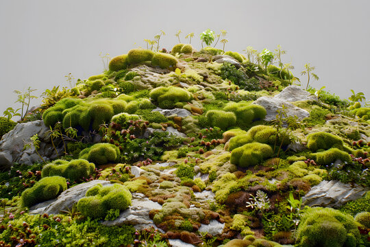 青苔覆蓋的山石