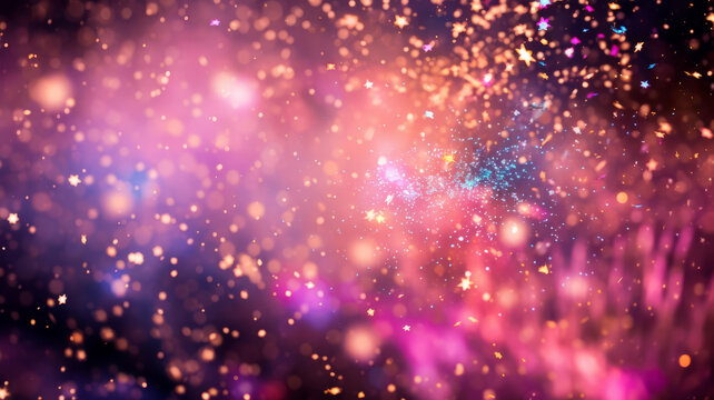 粉紫色帶星星的閃光背景