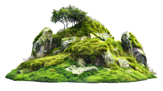 [免摳素材]青苔巖石山丘景觀