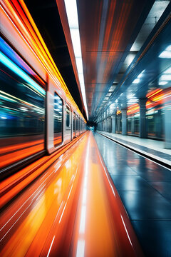 地鐵列車(chē)進(jìn)站時(shí)的運(yùn)動(dòng)模糊