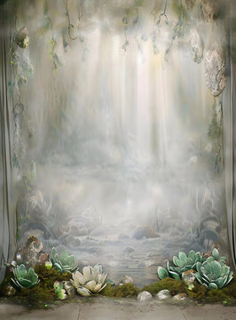 神秘森林花藤背景圖