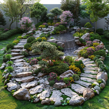 禪意花園景觀設計與水景