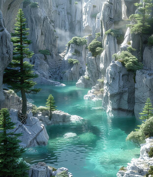 神秘山谷碧湖