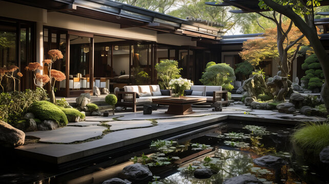 日式枯山水庭院