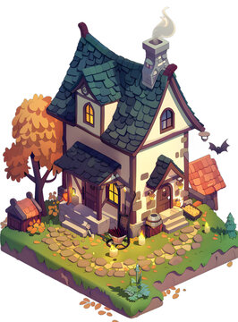 [免摳素材]卡通風(fēng)格萬(wàn)圣節(jié)小屋