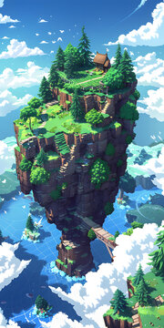 夢(mèng)幻漂浮島嶼風(fēng)景