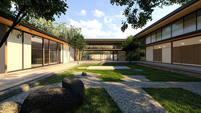 現(xiàn)代日式建筑 庭院禪意簡(jiǎn)約住宅設(shè)計(jì)