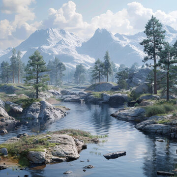 雄偉的山河美景
