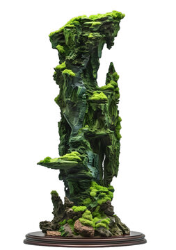 [免摳素材]青苔覆蓋的微型山峰雕塑