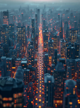 繁華都市夜景