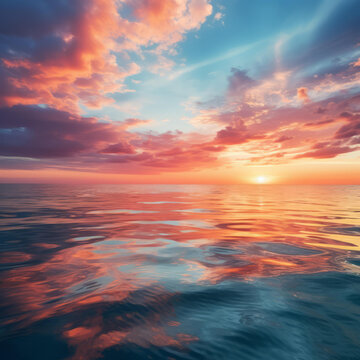 夕陽下的海面