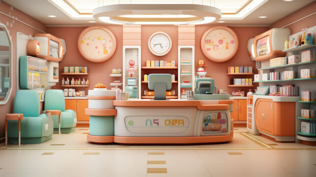 一家現(xiàn)代藥店的內(nèi)部