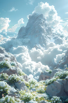 奇幻雪山的AI圖片