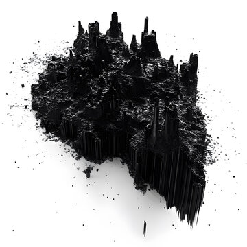 抽象黑色與白色3D城市景觀