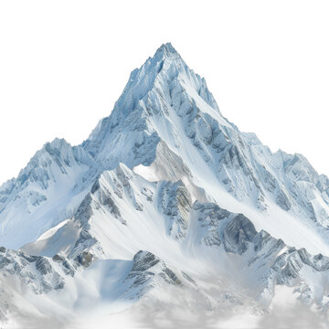 [免摳素材]白雪皚皚的山峰在云霧中若隱若現(xiàn)
