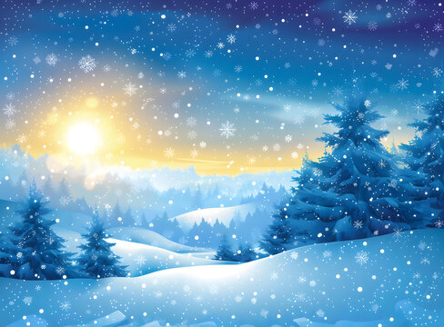 冬日雪景的AI圖片