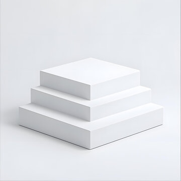 白色方形展示臺模型