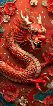 龍的浮雕的AI圖片