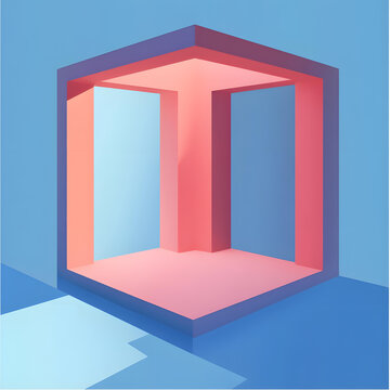 3D 幾何抽象背景圖案設計
