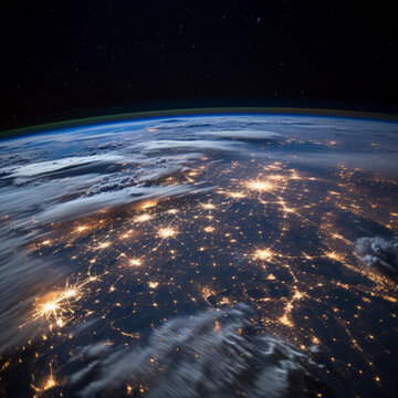 從太空看到的地球夜景