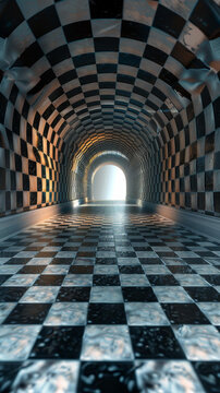 棋盤格隧道