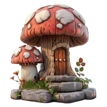 [免摳素材]卡通蘑菇小屋