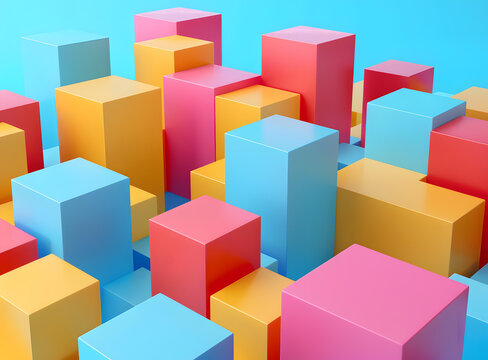 五顏六色的 3D 立方體插圖